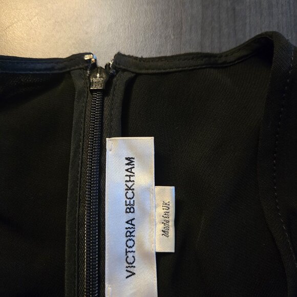 NWOT Victoria Beckham Black Deep V Mini  Dress Size - Picture 9 of 10